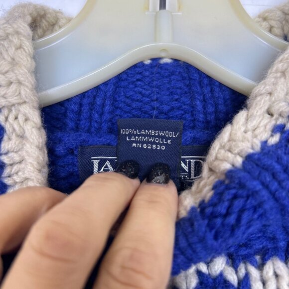 Vintage Lands' End Women's S Lambswool Alpine Ski Sweater Chunky Knit Noridc - Picture 5 of 11